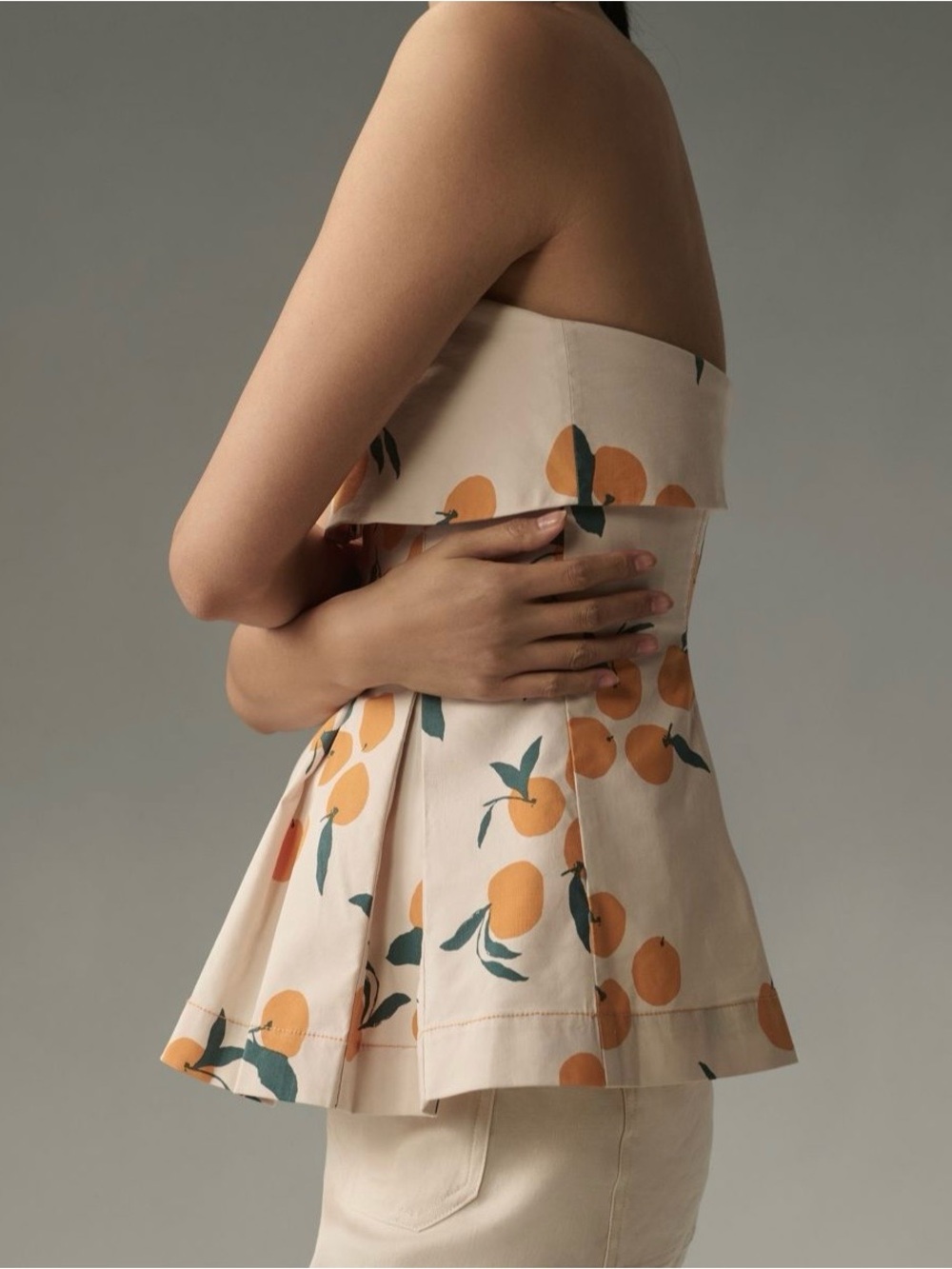 Maeve Strapless Fold-Over Structured Strapless Top - Picture 3 of 7
